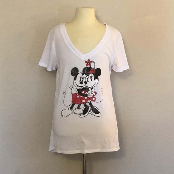 Disney's Mickey & Minnie - White T-shirt ((Small)) - Picture 1 of 5